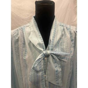 Vintage 80s Stockton’s Perfect Match blue button down blouse